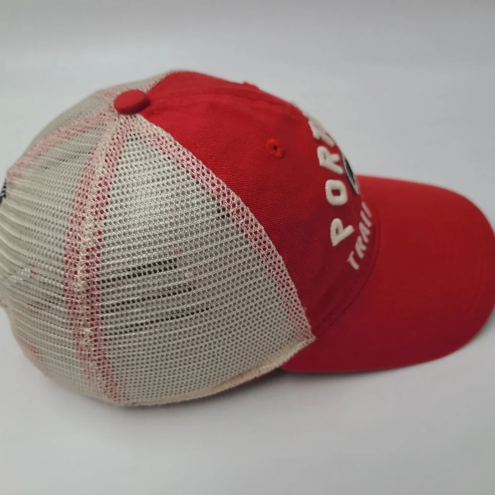 Portland Trail Blazers Hat Snapback Trucker Mesh Adidas Red White Beige NBA Men